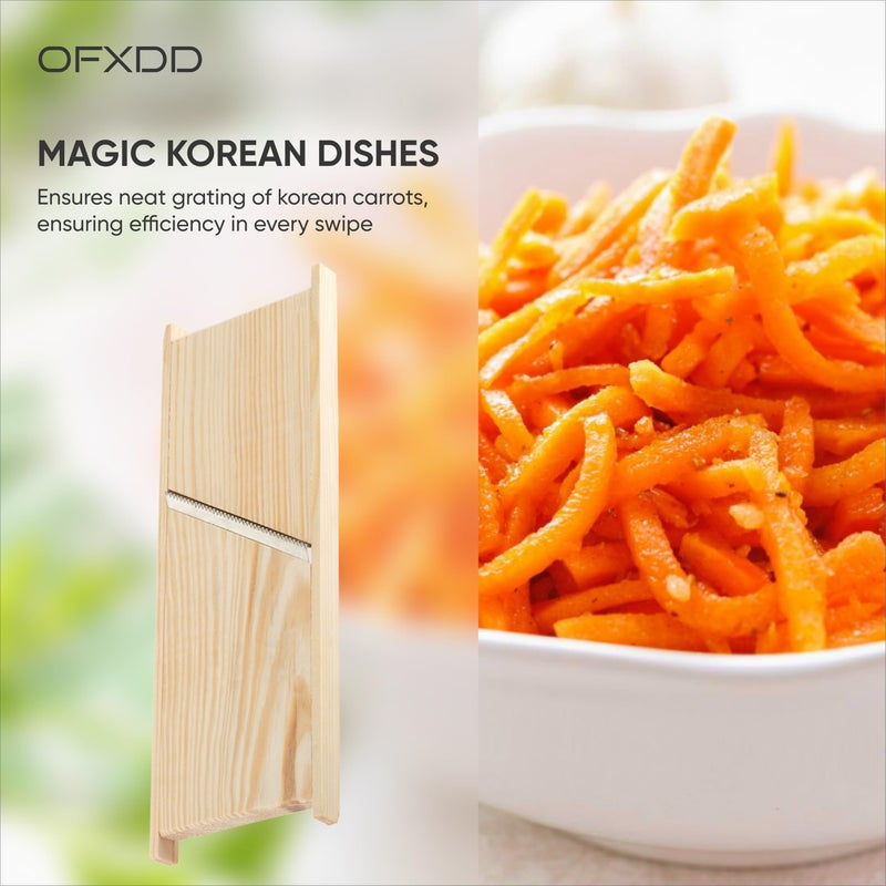 OFXDD Large Wooden Hand Shredder - Korean Carrot Grater - Graters for Shredded Carrots - Kitchen Slicer - Image 5